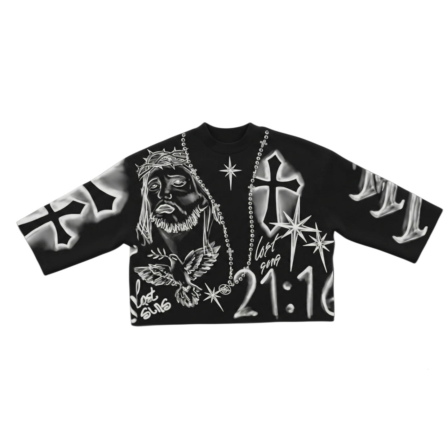 Lost Sons 21:16 Graphic Cropped Tee
