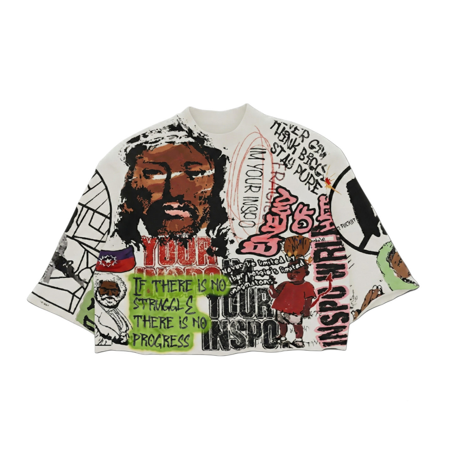 Your Inspo Graffiti Collage Cropped Tee