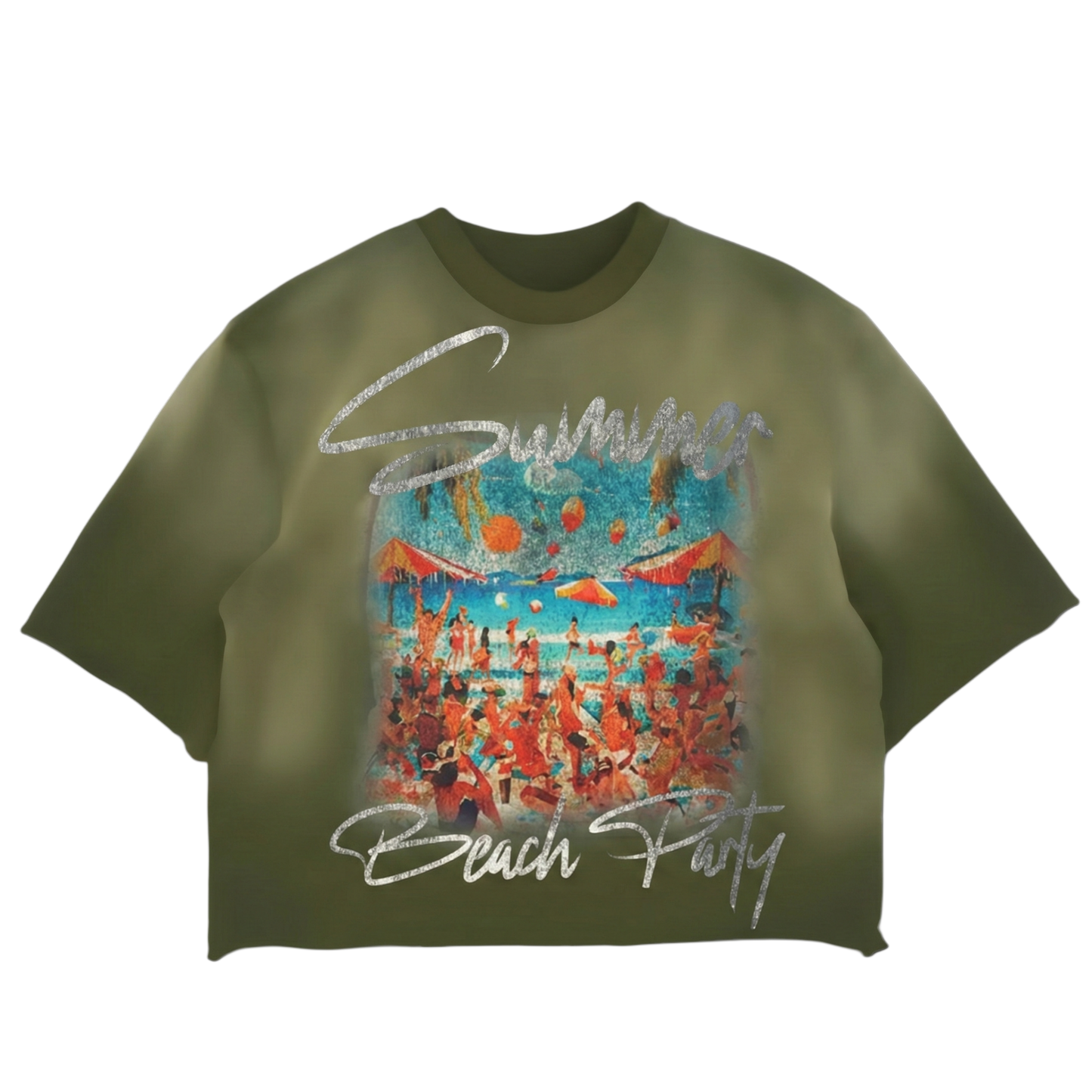Summer Beach Party Graphic Cropped Tee